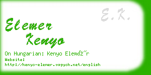 elemer kenyo business card